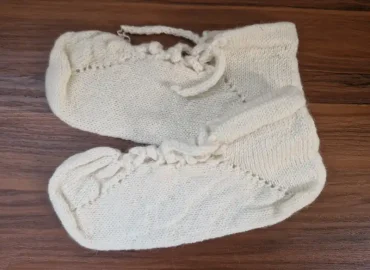 پاپوش گرم بافت پشم طبیعی گوسفند