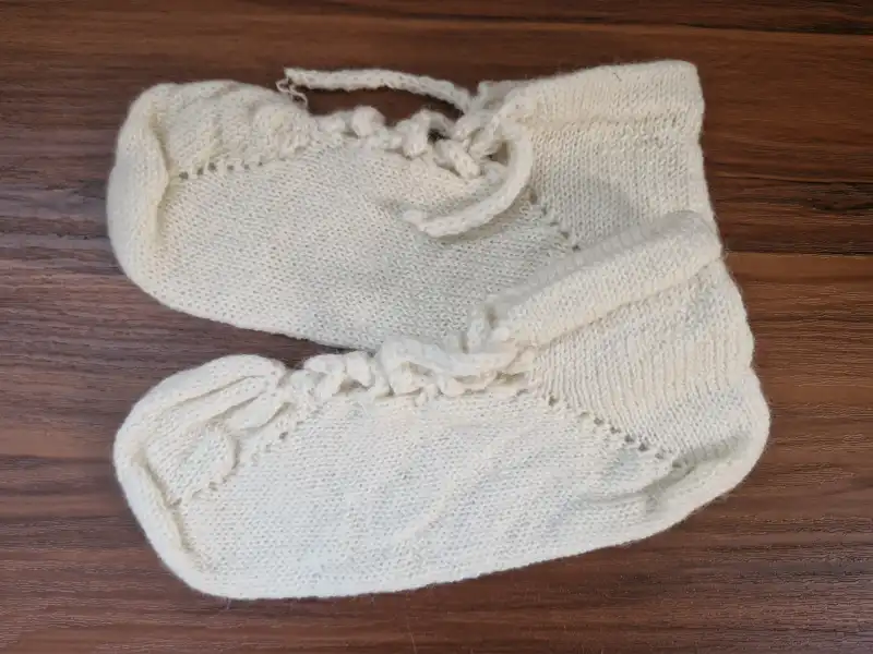 پاپوش گرم بافت پشم طبیعی گوسفند